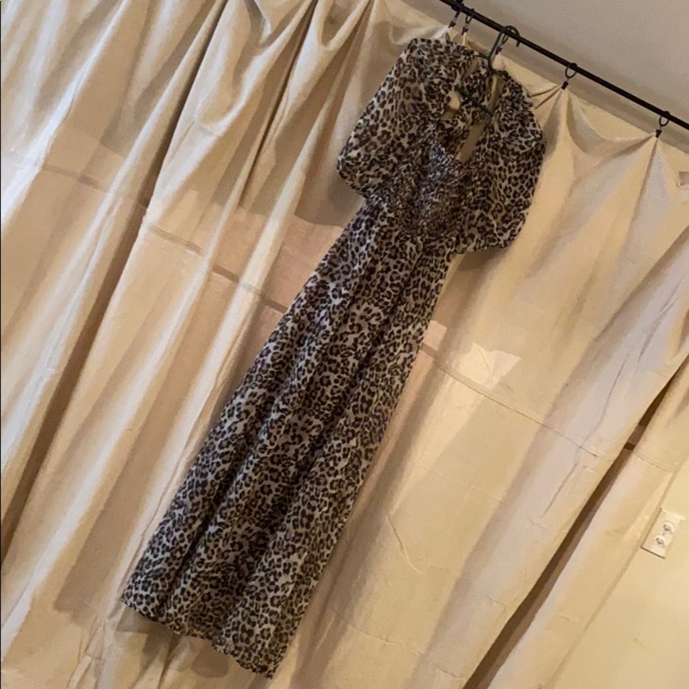 Jealous Tomato Maxi Leopard Print Dress